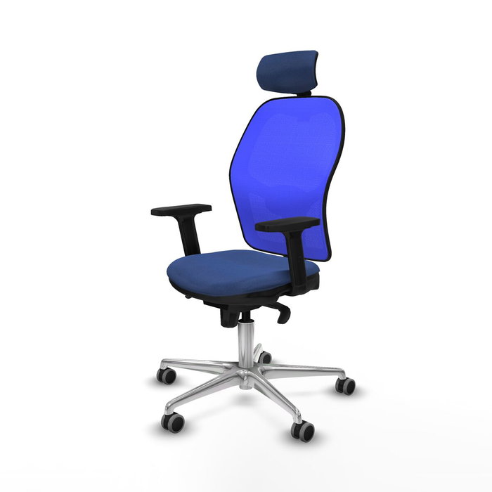 PIQUERAS Y CRESPO Silla de oficina Jorquera con mecanismo Sincro, Tela Azul Marino y Malla Azul PIQUERAS Y CRESPO Silla de oficina Jorquera con mecanismo Sincro, Tela Azul Marino y Malla Azul