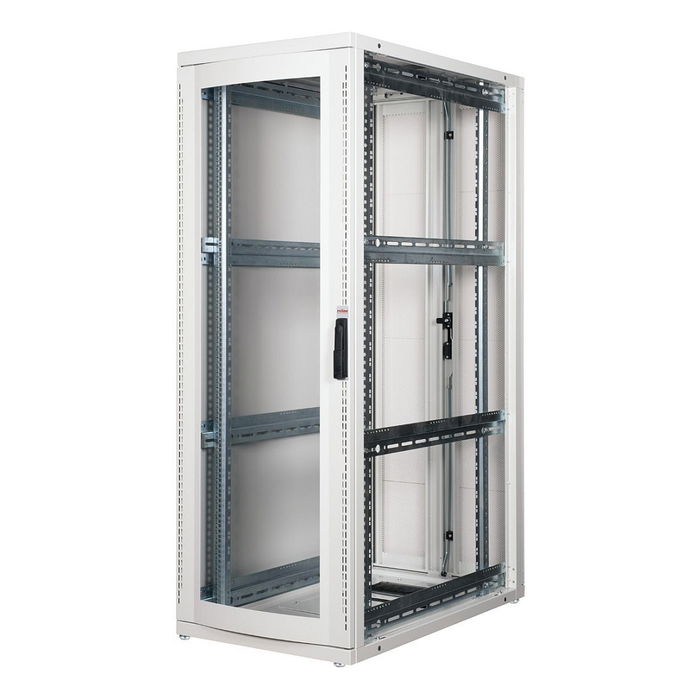 ROLINE 26.21.0153 Bastidor Servidor Rack 36U 19 Pulgadas, Gris, 600x1000 mm (BxT), 1000 kg, Puertas de Plexiglas Extraíbles, Patas Ajustables