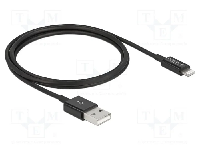 DeLOCK Cable USB de datos y carga para iPhone™, iPad™ e iPod™ 1 m, Negro DeLOCK Cable USB de datos y carga para iPhone™, iPad™ e iPod™ 1 m, Negro
