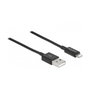 DeLOCK Cable USB de datos y carga Lightning a USB A 1 m Negro para iPhone, iPad, iPod - Compatible con modelos 12, 11, X, SE, 8, 7, 6, 5s, Air, Pro, mini