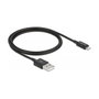 DeLOCK Cable USB de datos y carga Lightning a USB A 1 m Negro para iPhone, iPad, iPod - Compatible con modelos 12, 11, X, SE, 8, 7, 6, 5s, Air, Pro, mini