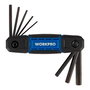 Workpro Llaves Allen Plegables, Juego de 8 Piezas Métrico con Mangos Bicolor Ergonómicos - Tamaños: 1.5, 2, 2.5, 3, 4,172, 5, 6, 8 mm