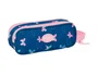 Safta Estuche Portatodo Doble Bolso Escolar Blackfit8 Mariposas con 2 Cremalleras 80x210x60 mm