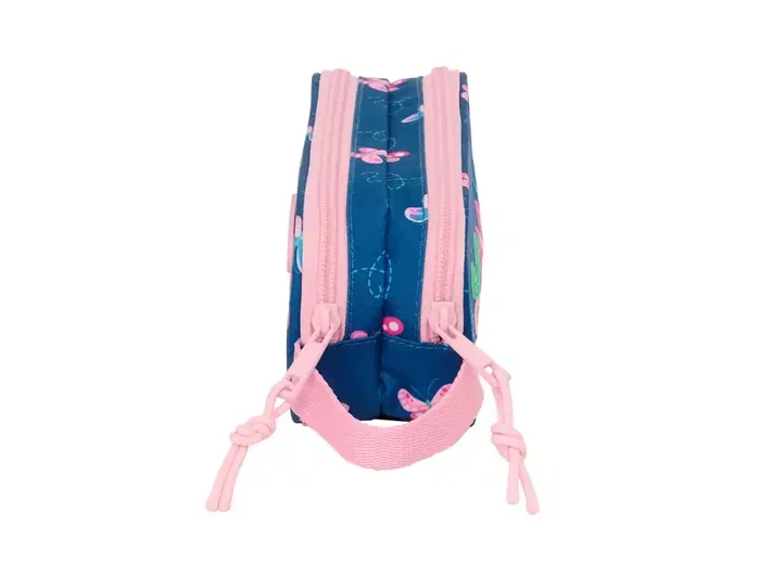 Safta Estuche Portatodo Doble Bolso Escolar Blackfit8 Mariposas con 2 Cremalleras 80x210x60 mm