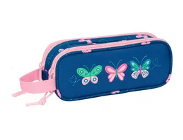 Safta Estuche escolar portatodo doble Blackfit8 mariposas