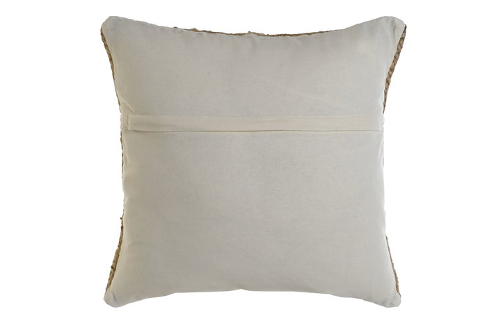 DKD Home Decor Yute23 Cojín Natural Poliéster Bordado 2 Unidades 50 x 15 x 50 cm