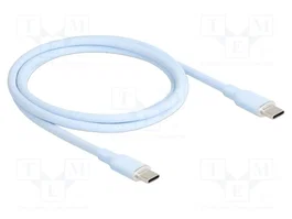 DeLOCK Cable USB 2.0 USB tipo C a USB tipo C PD 3.0 60 W 1 m Azul Silicona 81234