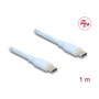 DeLOCK Cable USB 2.0 USB tipo C a USB tipo C PD 3.0 60 W 1 m Azul Silicona 81234