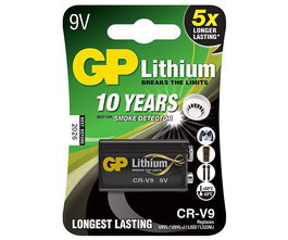 GP CRV9SD-2U1 Pila de Litio 9V, Paquete de 1 Unidad
