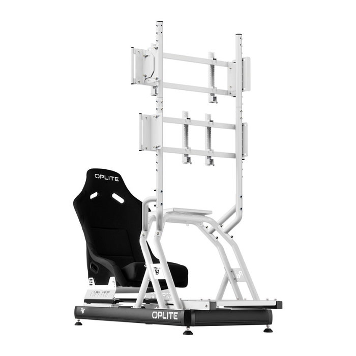 Oplite 102068 On Top Monitor Mount R8 - Soporte para Monitor de Simulador de Vuelo/Carreras, Blanco, Acero, 782 mm