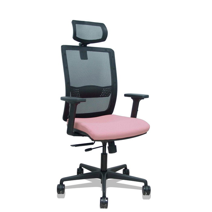 PIQUERAS Y CRESPO Silla Haches con Mecanismo Sincro/Traslack, Asiento Rosa y Respaldo Negro
