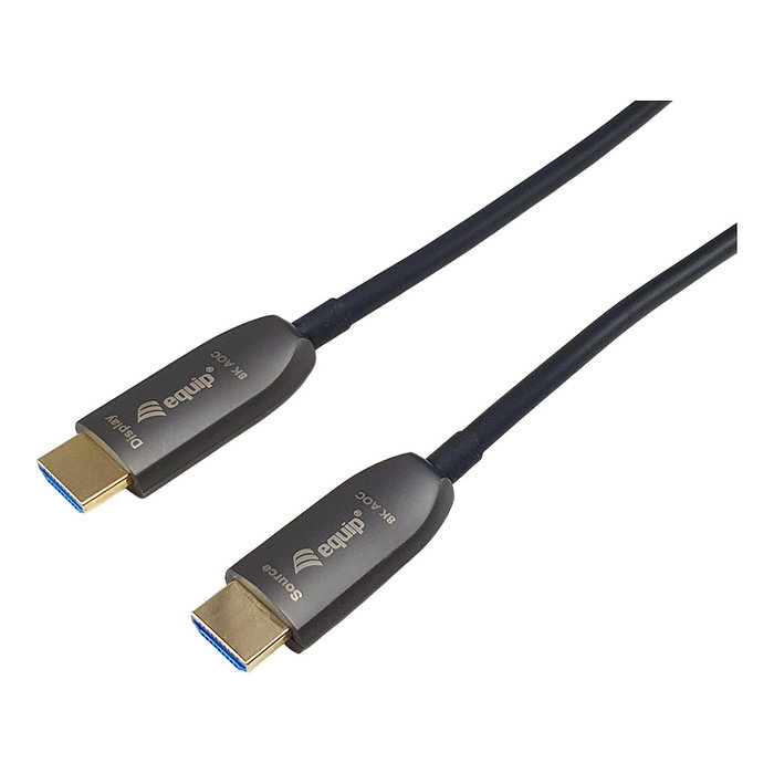 EQUIP 119423 Cable Óptico Activo HDMI 2.1, 100m, 8K/60Hz, 4K/120Hz, 48Gbps, HDR, ARC, Ethernet