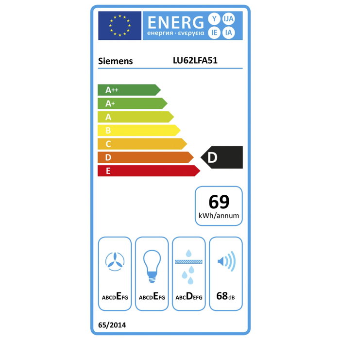 Siemens LU62LFA51 Campana extractora iQ100 bajo armario 60 cm Plata