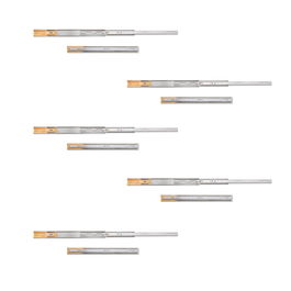 Emuca Lote de 5 juegos de guías para cajones, de bolas, altura 45mm, profundidad 450mm, extracción total, cierre suave, Cincado