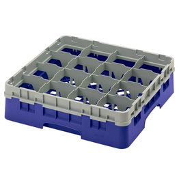 CAMBRO - 16S418-186 - Cesta de lavado 16 comp. 1 altura - 10,9 cm Ø máx. - alt. máx. 11,8 cm - 50 x 50 x 14,3 cm - Azul marino