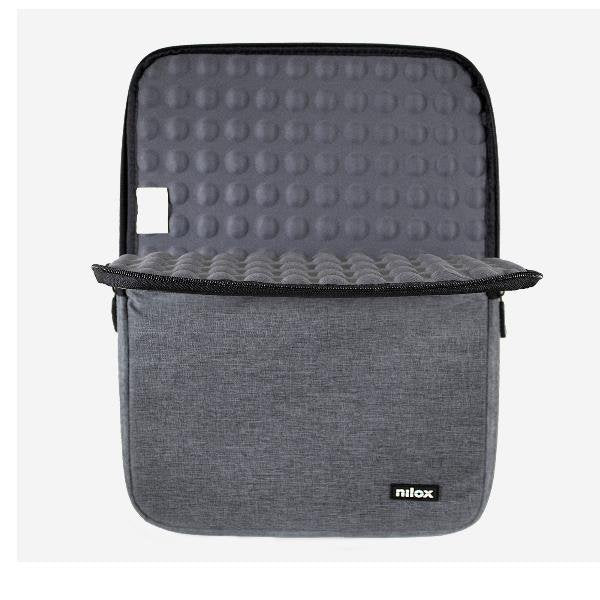 Nilox SLEEVE 15.6 Funda Acolchada para Portátil o Tablet 15.6" (39.6 cm), Color Gris, 2 Compartimentos, Ligera, Poliéster