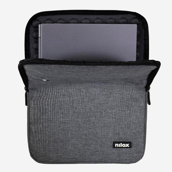 Nilox SLEEVE 15.6 Funda Acolchada para Portátil o Tablet 15.6" (39.6 cm), Color Gris, 2 Compartimentos, Ligera, Poliéster