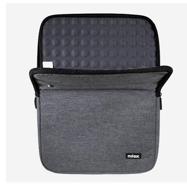 Nilox SLEEVE 15.6 Funda Acolchada para Portátil o Tablet 15.6" (39.6 cm), Color Gris, 2 Compartimentos, Ligera, Poliéster