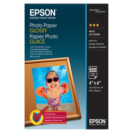 Epson Papel Fotográfico Brillo 10x15 cm, 200 g/m², 500 Hojas - Ideal para impresoras WorkForce como WF 7610 7110 3620 2750