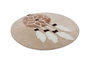 Rüya Alfombrilla de Baño Marrón Redonda Antideslizante Antibacteriana Acrílica 90 cm