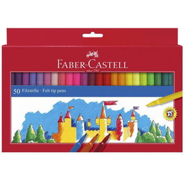 Faber-Castell Estuche Cartón 50 Rotuladores Escolares 554204 Multicolor