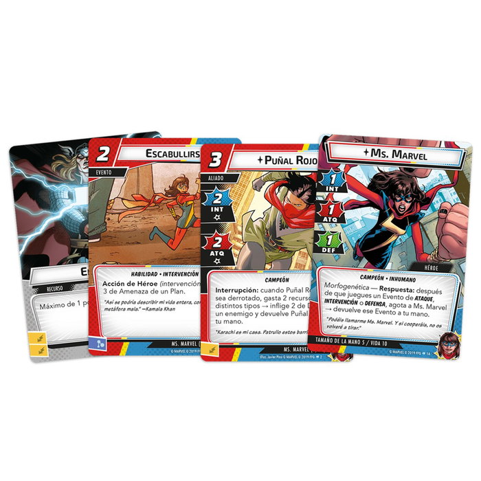 Fantasy Flight Games - Juego de Cartas Marvel Champions: Pack Héroe Ms. Marvel - Expansión - MC05ES - Versión en Español