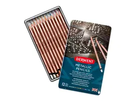Derwent Lápices de Colores Metallic Caja Metálica 12 Unidades Colores Surtidos