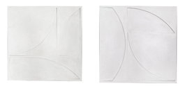 DKD Home Decor Decoración de Pared MDF 80x80 cm, Pack de 2, Blanco