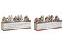 DKD Home Decor Calendario Adviento Navidad Tradicional Rojo Beige 11 x 23 x 45 cm (2 Unidades)