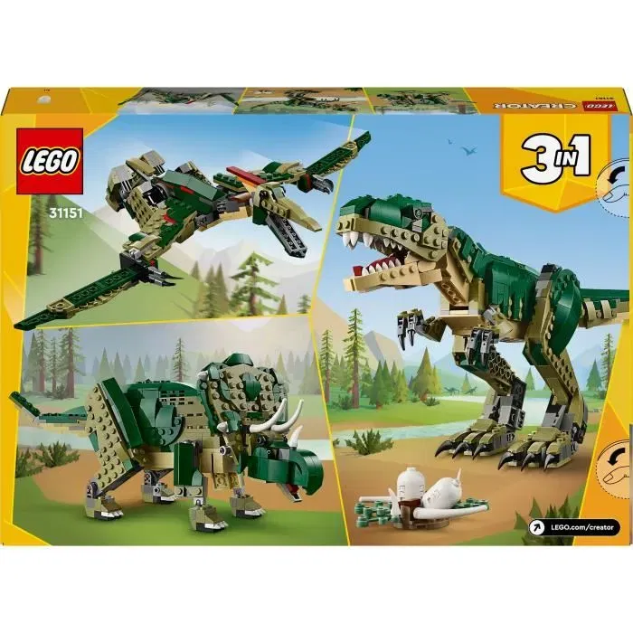 Lego 31151 T-Rex 3 en 1: Dinosaurio de juguete Triceratops o Pterodáctilo Lego 31151 T-Rex 3 en 1: Dinosaurio de juguete Triceratops o Pterodáctilo