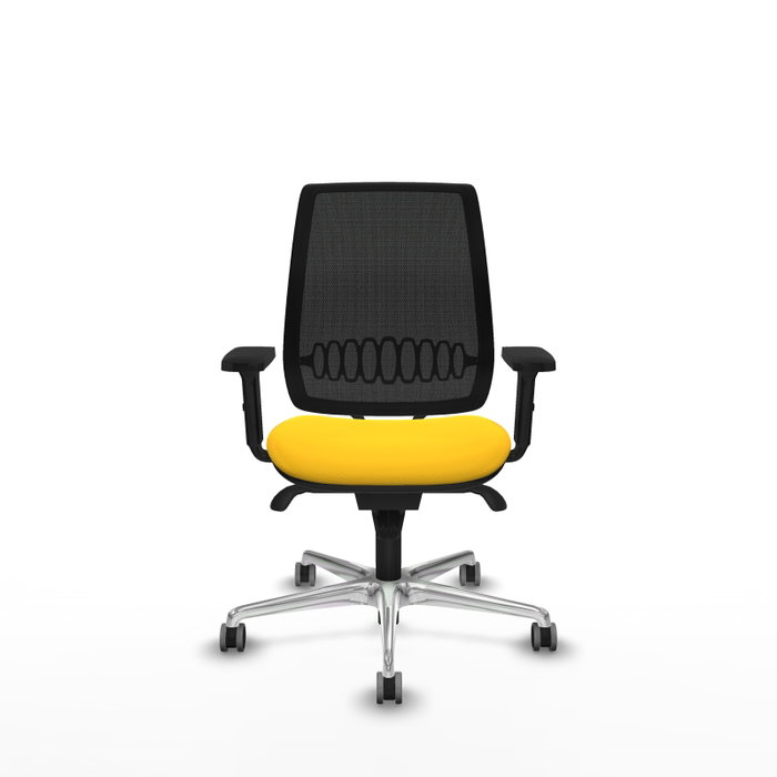 PIQUERAS Y CRESPO Alares Silla de Oficina Sincro Malla Negra y Asiento Amarillo
