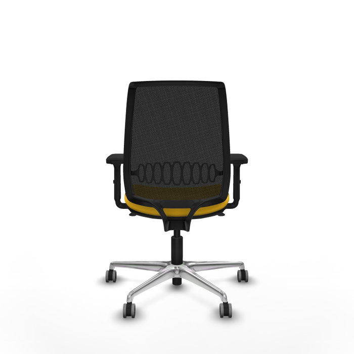 PIQUERAS Y CRESPO Alares Silla de Oficina Sincro Malla Negra y Asiento Amarillo