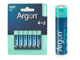 Argon Pila Alcalina LR03 AAA Pack 6 Unidades 9.2x12x1.2 cm (Set de 60)