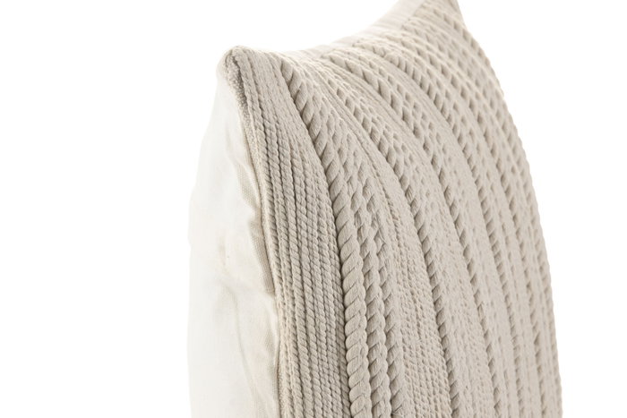 DKD Home Decor Cojín de Algodón Crudo con Macramé Hecho a Mano