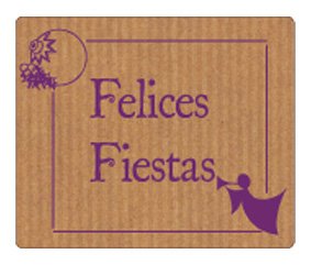 Etiquetas Regalo Adh. Rollo 300 Uds. 60X50 Felices Fiestas Kraft Angel