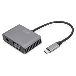 Digitus Adaptador Mini DP + VGA 4K/30Hz Gris Aluminio 20cm