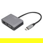 Digitus Adaptador Mini DP + VGA 4K/30Hz Gris Aluminio 20cm