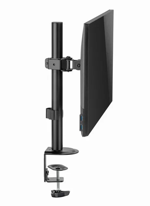 Gembird MA-D1-02 Soporte de Mesa Ajustable para Monitor Único 17 a 32 Pulgadas con Giratorio, Inclinación 45°, Rotación 180° y Montaje VESA (100x100/75x75 mm), Negro