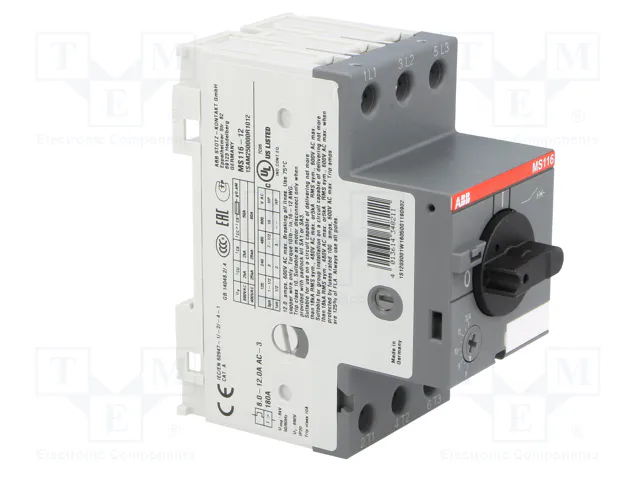 ABB MS116-12 Interruptor motorizado 5,5kW 208-690VAC