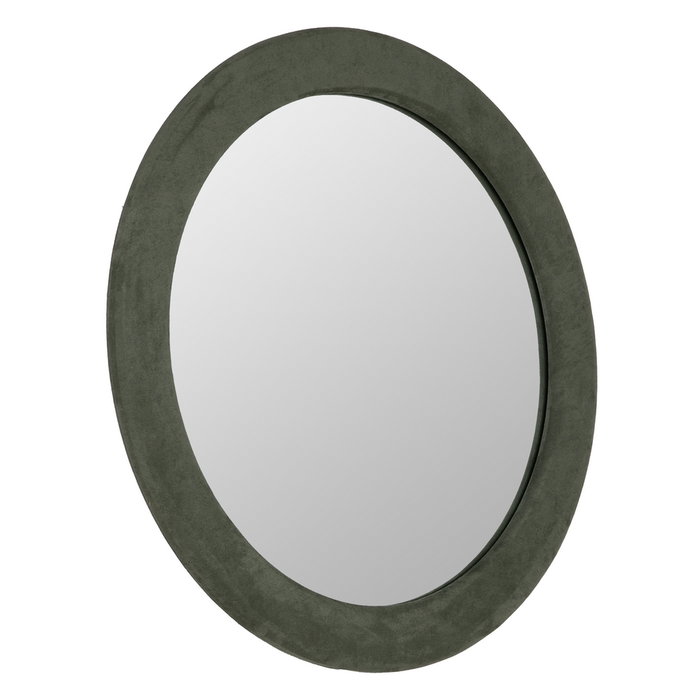 Espejo Redondo Verde Mdf-Tejido 80 X 4 X 80 cm