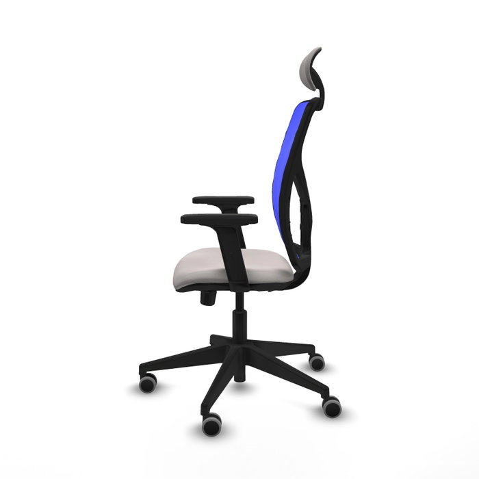 PIQUERAS Y CRESPO Silla de oficina Motilla con mecanismo Sincro/Traslack, Azul y Blanco