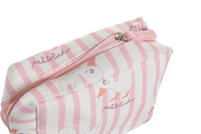 DKD Home Decor Neceser Baby Rosa Azul Patito Lindo 23 Impermeable Canvas 6 x 12 x 15 cm (12 Unidades)