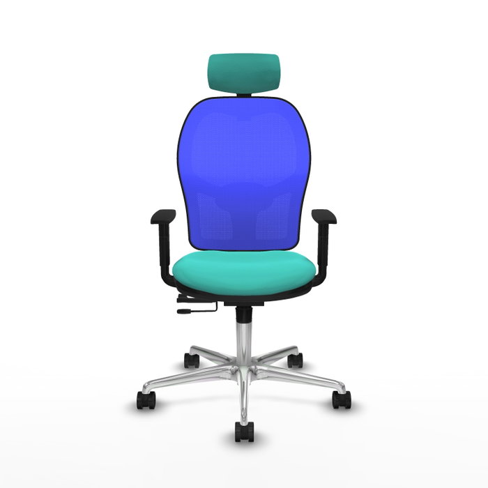 PIQUERAS Y CRESPO Silla de oficina Jorquera con mecanismo Sincro/Traslack, Turquesa y Azul