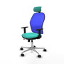 PIQUERAS Y CRESPO Silla de oficina Jorquera con mecanismo Sincro/Traslack, Turquesa y Azul
