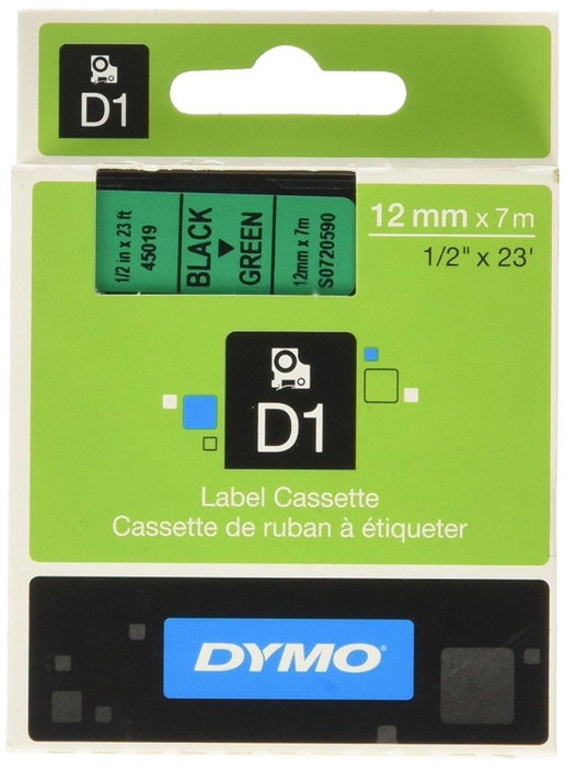 Dymo Cinta D1 Negro sobre verde 12mm x 7m Dymo Cinta D1 Negro sobre verde 12mm x 7m