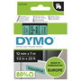 Dymo Cinta D1 Negro sobre verde 12mm x 7m