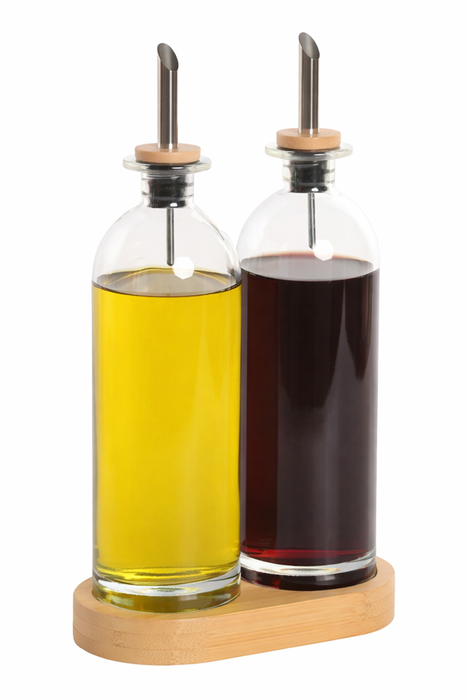 DKD Home Decor Set de Aceitera y Vinagrera de Cristal de 2 Piezas, 500ml