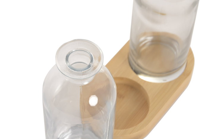 DKD Home Decor Set de Aceitera y Vinagrera de Cristal de 2 Piezas, 500ml