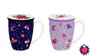 DKD Home Decor Taza para Infusiones Porcelana Lila Malva 380ml 8.3 x 11 x 12 cm (12 Unidades) Apto Microondas Lavavajillas