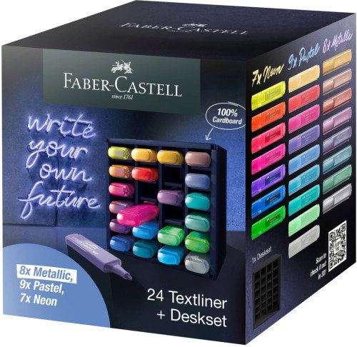 Faber-Castell Textliner 46 Set de Escritorio 24 Marcadores Fluorescentes Surtidos